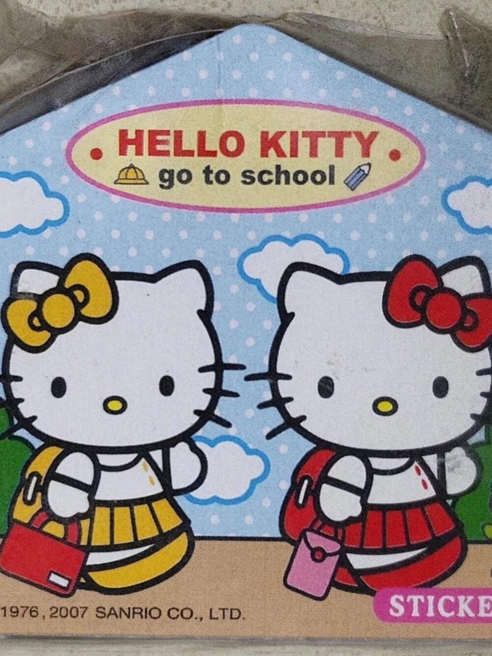 Sanrio Hello Kitty & Mimi Going to School RARE OOP sticker box set 2007